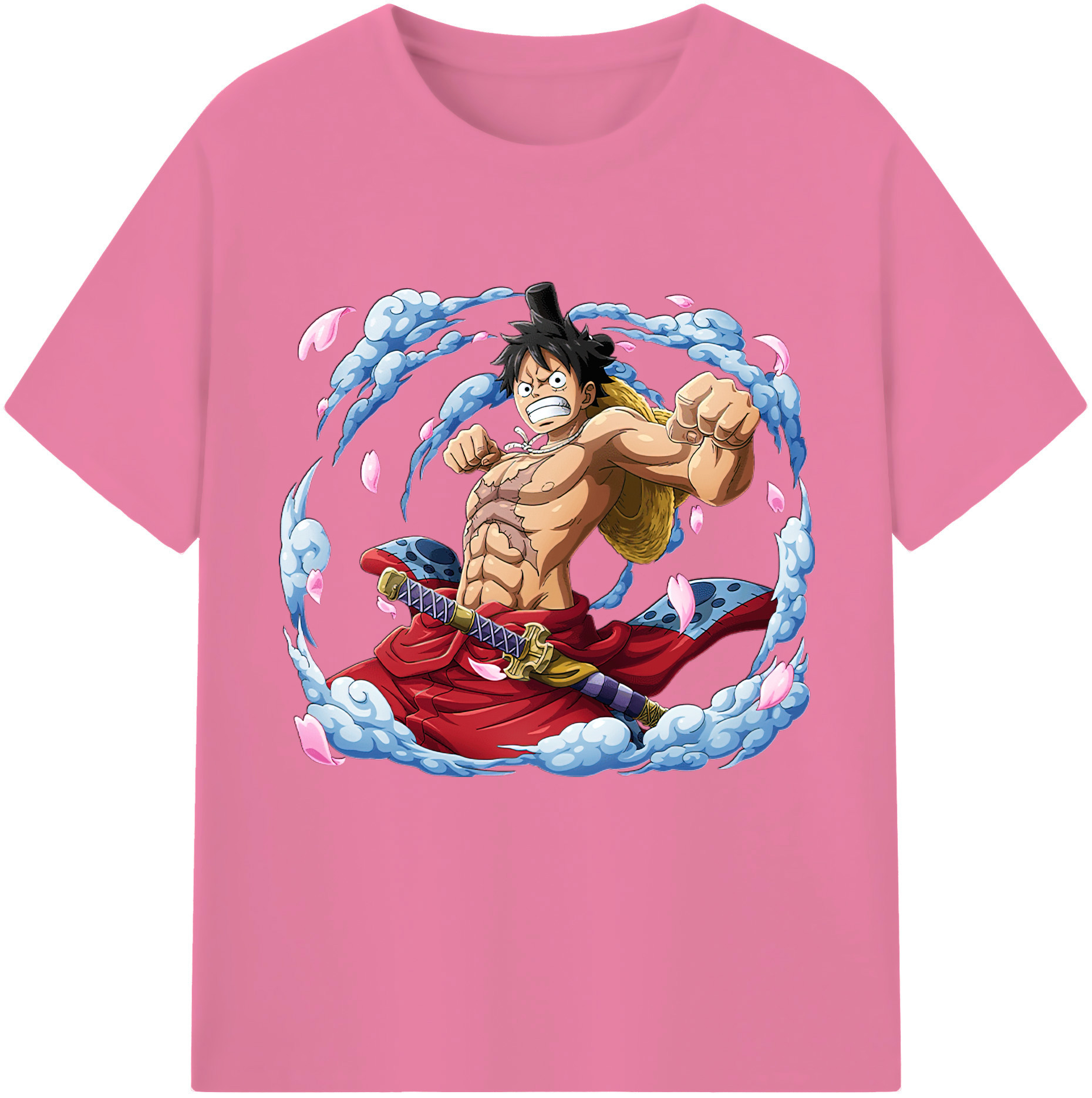 ワンピース モンキー・D・ルフィ ONE PIECE Monkey D. Luffy 綿100％半袖Tシャツ（フロントプリント）